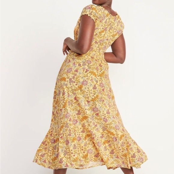 Old Navy Women MP Cottagecore Prairie Waist Defined Puff Sleeve Maxi Dress NWT - Picture 2 of 12